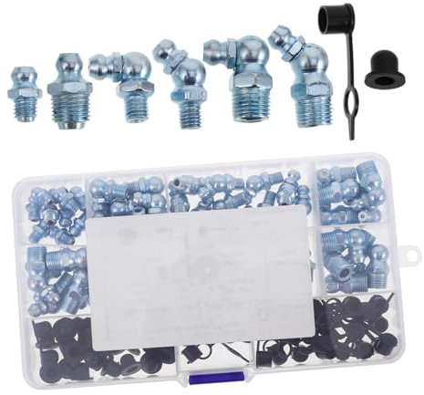 MAGICLULU 120piezas Kit De Unidades De Engrase Metálico Con Tapas Protectoras Surtido De Conectores Resistentes Para Mantenimiento Automotriz Industrial Fácil Instalación y Protección