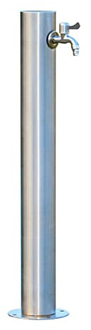 CCKUYT Fontaine de Jardin autoportante en Acier Inoxydable, Colonne de Robinet d'extérieur résistante aux intempéries pour Cour carrée antigel