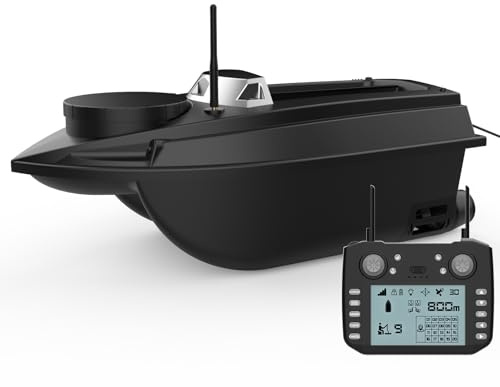 LOKEEVAN 800m 20000mAh Futterboot mit GPS, 3,3 kg Tragkraft 9 Angelplätze 180 Positionierungspunkte RC Angelboot mit Doppelmotoren, V030 (Grundversion)