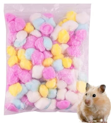 Boules De Coton Pour Petits Animaux - Litière Pour Hamsters, Nidification Chaude, Matériaux Doux Et Confortables Pour L'hiver | Accessoires Colorés Et Confortables Pour Gerbille, Chinchilla, Cochon D'