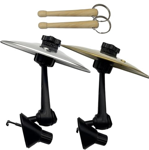 Auto Schlagzeug,Mini Car Cymbal,Autobecken kompaktes Design, Schlagzeug Auto Deko, für Alle Arten von Fahrzeugen Schlagzeuger, Musikliebhaber (Silber und Gold)