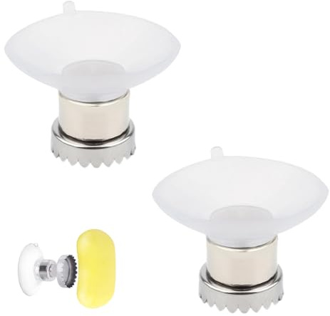 2 soportes magnéticos para jabón, soporte magnético para jabón, sin agujeros, soporte para jabón, ventosa, soporte magnético para jabón, soporte de acero inoxidable para ducha, lavabo, cocina y baño