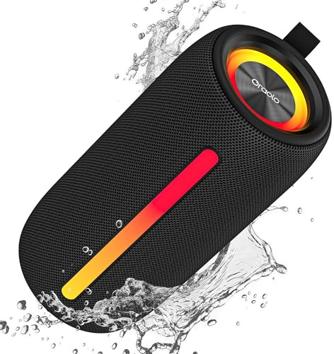 oraolo Altavoz Bluetooth Pequeño 5.4, Altavoz Portatil con RGB Luces