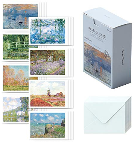 Monolike Message Monet Card - Mix 40 Mini Single cards, 20 envelopes Package