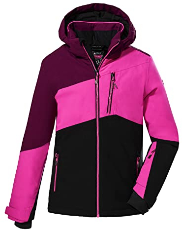 Killtec Mädchen Ksw 166 Grls Jckt Skijacke Funktionsjacke mit abzippbarer Kapuze und Schneefang, himbeere, 164 EU