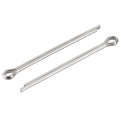 sourcing map Goupilles Fendues, 4mm x 60mm Acier Inox Clip Attache Raccord pour Automobile, Mécanique, Argenté, 5Pcs