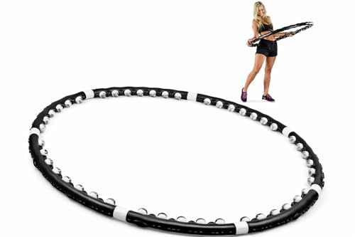 Hula Hoop MASSAGANT Jante Fitnesss Gymnastique Amincissant avec sphères de Massage composable Fitness, Rose et Bleu Ciel