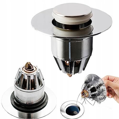 AquaParts Universal Badewannenstöpsel | Chrom | Abflussstopfen | Abfluss Stöpsel | für Planschbecken, Badewanne | verhindert Verstopfung & Gerüche