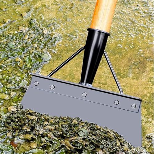 Multifunktionell trädgårdsspade, rostfritt stål rengöringsspade för ogräs och mossa, trädgårdsrengöringsspade, ogräs, växter, jordbruk, ogräsförstörningsanordning (20 cm, svart)