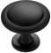 Ravinte Lot de 10 boutons d'armoire ronds - 32 mm - Pour armoires et tiroirs - Noir