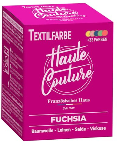 Haute Couture - Teinture Textile Fuchsia - 350g Tout-en-un - Prêt à l'emploi pour Vêtements et Tissus