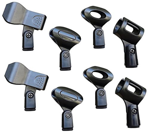 Toyvian 8pcs Microphone Clip Spring Handheld Mic Holder for Wireless Microphone Clips for Stands u Shape Design