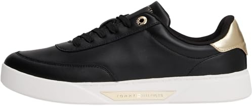 Tommy Hilfiger Donna Sneakers con Suola Preformata Essential Chic Court in Pelle, Nero (Black), 42