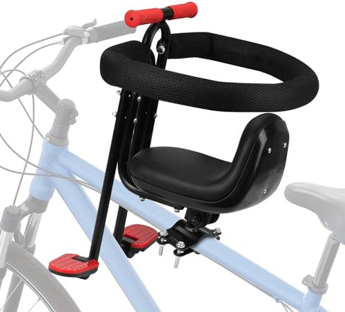 Ercabikker Child Bike Seat - Front Mount, Kids Bike Seat for Adult Bike, Baby Bike Seat Front Mounted, Toddler Bike Seat for Children 1~5 Years