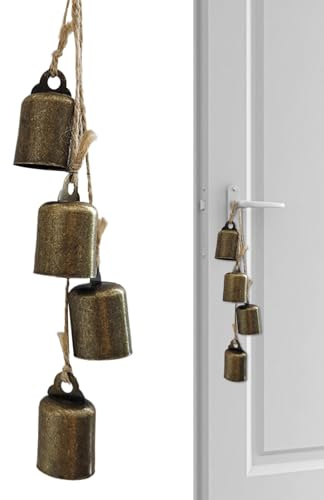 Fyrdyn Campanas De Navidad Metalicas - Campanas De, Sonajeros Y para Árbol,Decoraciones Navideñas de Cencerro de Hierro para Pared Jardín Boda Fiesta Suministros Patio Balcón Exterior Ventana Granja