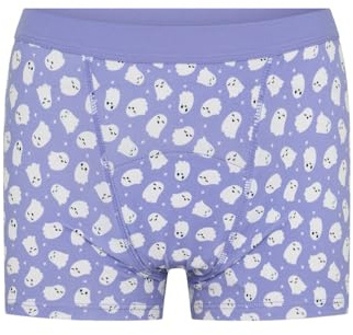 Modibodi Boyshort Period Pants for Teenage Girls Womens Cotton Undies- Moderate Flow 30 ml absorbency- Giggly Ghost Blue Y10-12