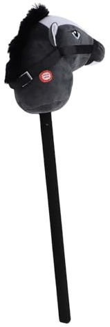 TOPINCN Hobby Horse Stick Toy Plysch PVC Cartoon Horse 2 Ljudeffekter för Barns Födelsedagsfest 70 Cm (Svart)