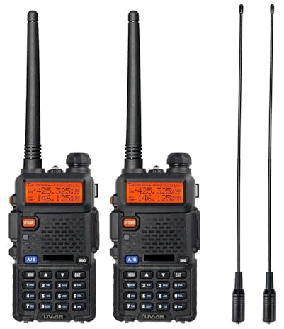 2 St UV-5R Radio 5W 1800mAh Batteri Med 771 Antenn UV5R Walkie-talkie FM VHF UHF Amatörradio Hörlurar Klar RöStöVerföRing