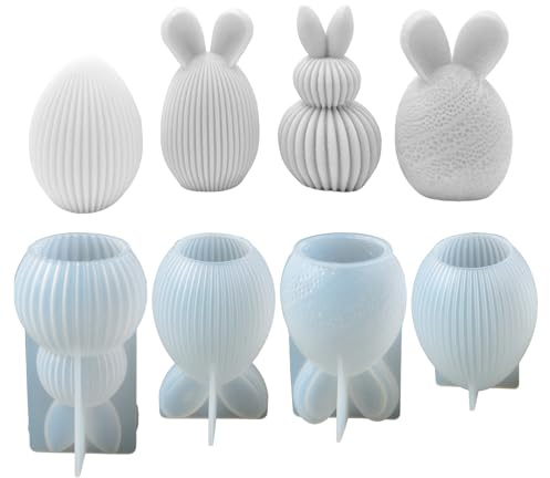 Moldes de silicona de Pascua – Herramienta de forma de artesanía navideña, molde de silicona resistente al calor, molde reutilizable para hacer jabón de velas, proyectos creativos | Molde de