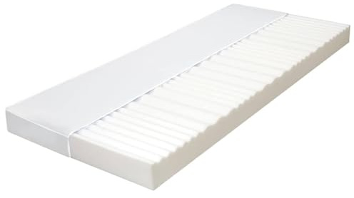 LoogCape Madrass, 90 x 200 cm, 7 zoner, PU-skum, 10 cm H2, H3, madrass för gäster, skumkänsla, för enkelsäng eller dubbelsäng, tryckavlastning