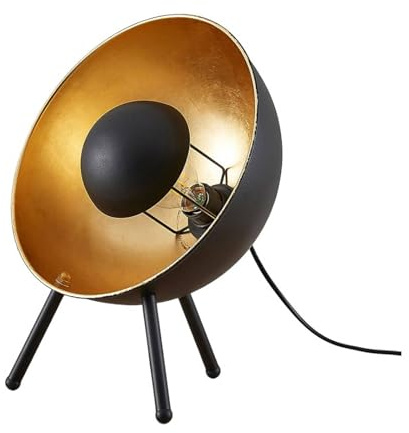 Lindby Lampe à poser 'Muriel' (Moderne) en Noir en Métal e. a. pour Salon & Salle à manger (1 lampe,à E27) | Lampe à poser