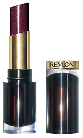 REVLON Super Lustrous Glass Shine, Barra de Labios con Textura Cremosa, Fórmula Hidratante con Ácido Hialurónico, Aloe y Cuarzo Rosa, Aporta Brillo y Color, Tono 012 Black Cherry 3,7g