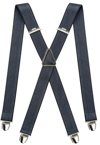 PIERROT Suspenders for Men with Very Strong Clips - One Size Adjustable and Elastic Mens Braces - Braces for Men Trousers Heavy Duty