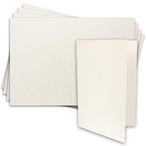 10x große DIN A4 Klappkarte in Naturweiß - 21 x 29,7 cm - XXL Karte blanko 240 g/m² zum Basteln und Selbstgestalten - FarbenFroh