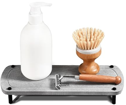 Bathroom Sink Fast Drying Stone Sink Caddy Drying Rack Accessory Organizer Diatomaceous Earth Bottle Drying Rack Dish Sponge Countertop Organizer Drytomini by Momo Lifestyle