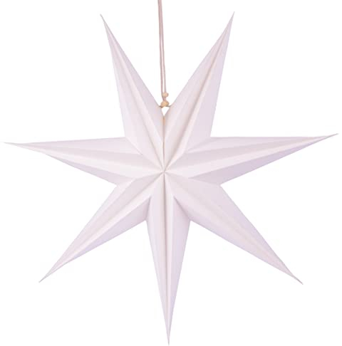 Faltstern Weihnachten/Premium Qualität/Papierstern Delhi 7 Zacken - 3D Sterne Deko, 45 cm in Weiß/pajoma®