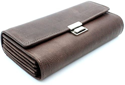 ayados Profi Kellner Börse Voll Leder Kellner Portemonnaie Kellnerbörse Geldbörse Kellnertasche Kellnerportemonnaie Dunkelbraun DB169