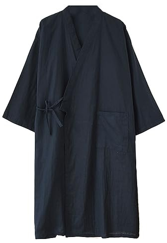 OWLONLINE Pigiama da Uomo Stile Giapponese in Cotone Oversize Kimono Giapponese Taglia XL -O1