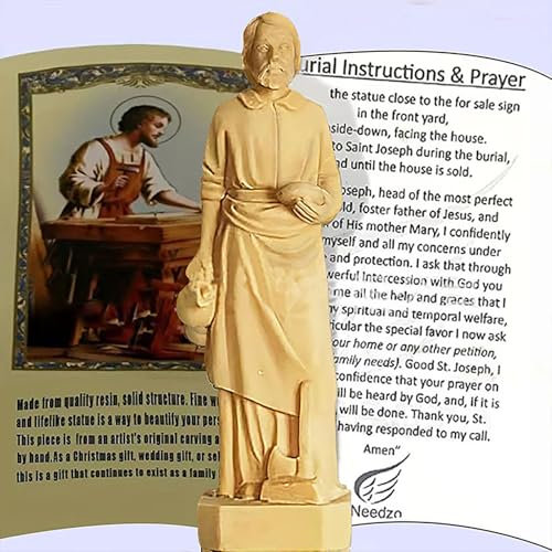 Wjelet St Joseph Statue for Selling Homes, Set with Instruction Cards and Prayer,2.36 Inches, Bookroom Statue,Complete Set