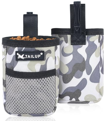 Annyswit Camouflage Dog Treat Pouch, Training Bag with Belt Clip