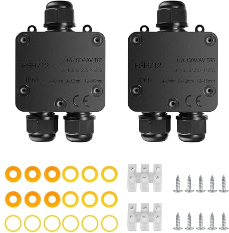 WELHAEPI Caja Conexiones IP68 3 Vías Estanca 4-15mm