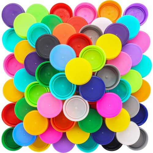 120 Pcs Plastic Bottle Caps, Mixed Color Bottle Caps