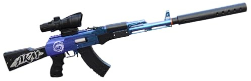 E-Thol AKM Lanceur de douilles Soft-Head Pistolet jouet pour enfants | Modèle détachable | Incl. 5 munitions Soft-Head | Jouet revolver sûr avec design réaliste (Violet)