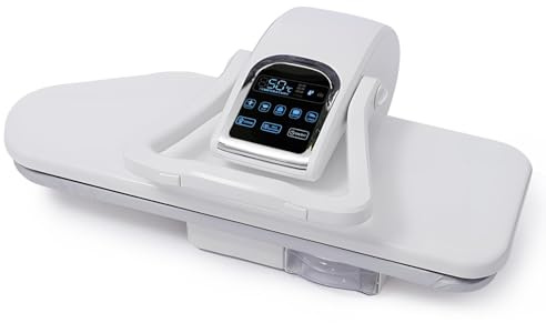 Stor digital ångpress for kläder, 2200W smart ångpress, kommersiell strykångpress, kraftig ångpress for tyg med 1L stor vattentank, LED-pekskärm(66CM)