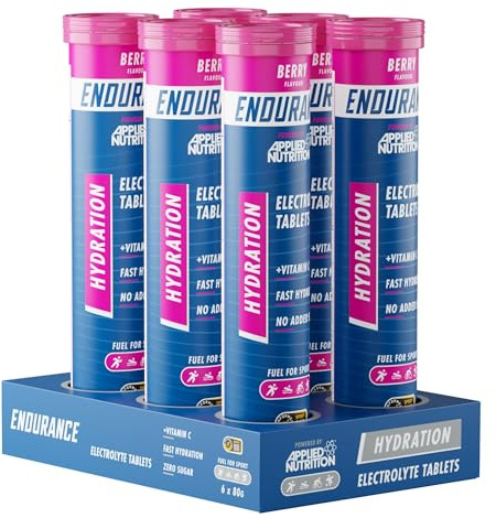 Applied Nutrition Endurance Hydration Electrolyte Tablets - 400mg Electrolytes per Serving – 120 Effervescent Tablets, Sugar Free, Low Calorie, Added Vitamin C Boost Performance – Berry