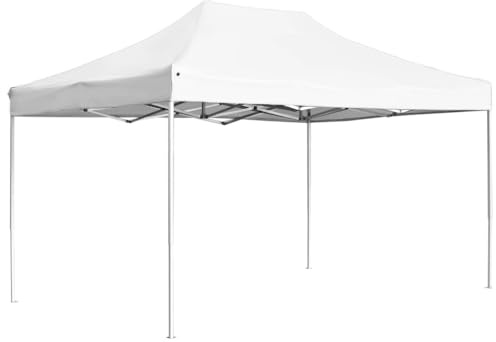 Tente de réception, professionnelle, pliable, en aluminium, 4,5 x 3 m, blanc, tissu Oxford imperméable, structure robuste, idéale pour le jardin, la terrasse et les événements en plein air