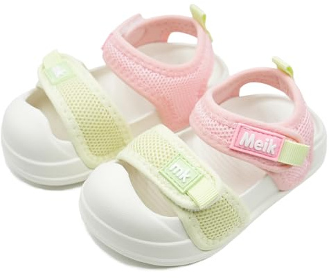 Meik Mangni Mixte Enfants Sandales pour Bébé Fille Garçon Bout Fermé Souple été Plat Marche Beach Outdoor Sport Sandales,21-31 EU