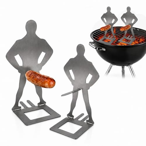 MINGBOLIN 4 Soportes para Salchichas Barbacoa de Acero Inoxidable, Hombre