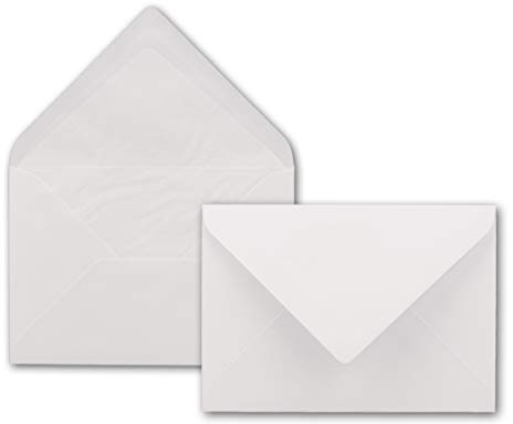Briefumschläge DIN B6-125 x 176 mm - Superweiß mit weißem Seidenfutter - 50 Stück - EXTRA QUALITÄT - 100 g/m² - - Für ganz besondere Anlässe - Nassklebung - Marke: GUSTAV NEUSER