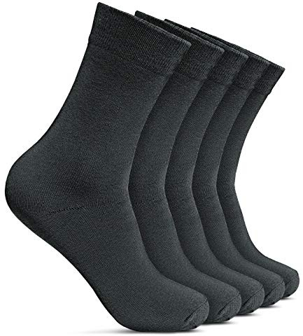 ROYALZ Calcetines de negocios para hombres 5 pares de calcetines de traje casual y de tiempo libre, largo 5-pack, Color:5 Pares/Gris oscuro, Talla Calcetines: