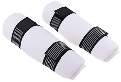 Inzopo 1 paio di parastinchi per taekwondo, ideali per kickboxing, arti marziali, arti marziali, MMA, Sparring, regolabili, per donne, uomini, giovani, bambini, colore bianco, XS