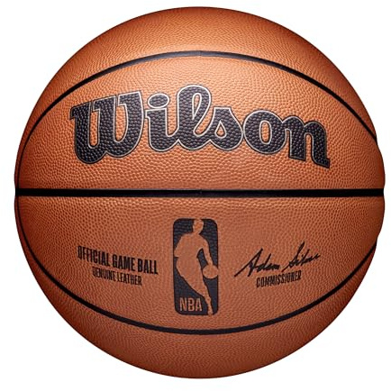 Wilson Basketball NBA OFFICIAL GAME BALL, Indoor, Leder, Größe: 7, Braun