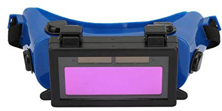 Lunettes de soudage, masque pour les yeux à assombrissement solaire automatique Lunettes de soudage pour soudeur lunettes de protection pour chantier de construction, soudage électrique(Bleu)