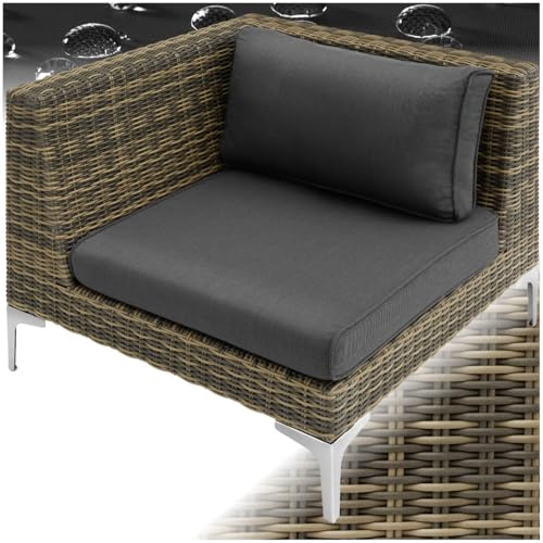 tectake 800990 Modulärt Loungeset Villanova | Extra tjocka sitt- och ryggkuddarna (89 x 89 x 72 cm (höger))