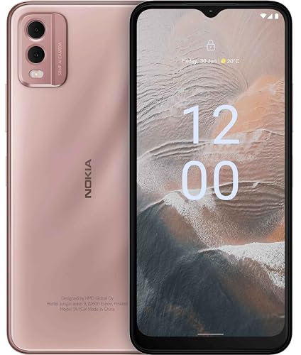 Nokia C32 6.5” HD+ Smartphone with 4GB RAM/64GB ROM, 50MP/8MP cameras, 5000 mAh 3-day Battery Life, Toughened Glass back, IP52 Rating, Fingerprint sensor & Face unlock, Android 13, Dual SIM - Pink