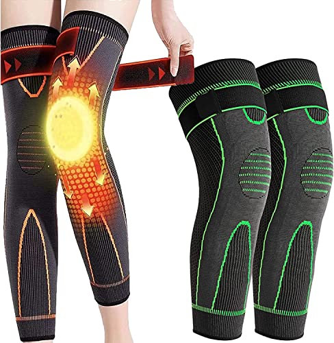 Turmalin-Akupressur selbsterhitzende Kniemanschette, Formende Knieschützer Für Beifuß-Akupressur, Selbsterwärmende Wermut-Knieschützer Für Männer Und Frauen (Green,L)